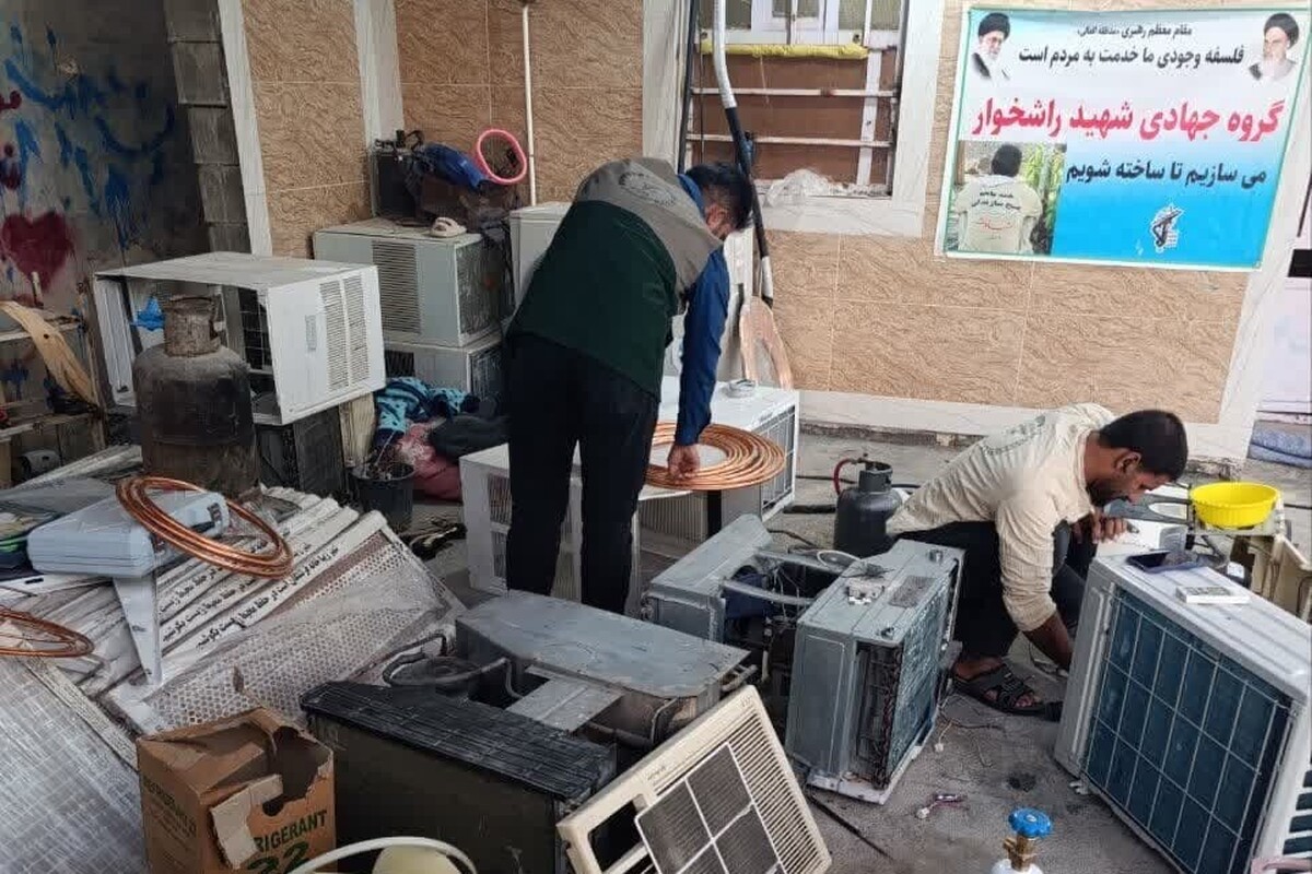 سرویس ۸۰ کولر افراد بی بضاعت در میداوود خوزستان