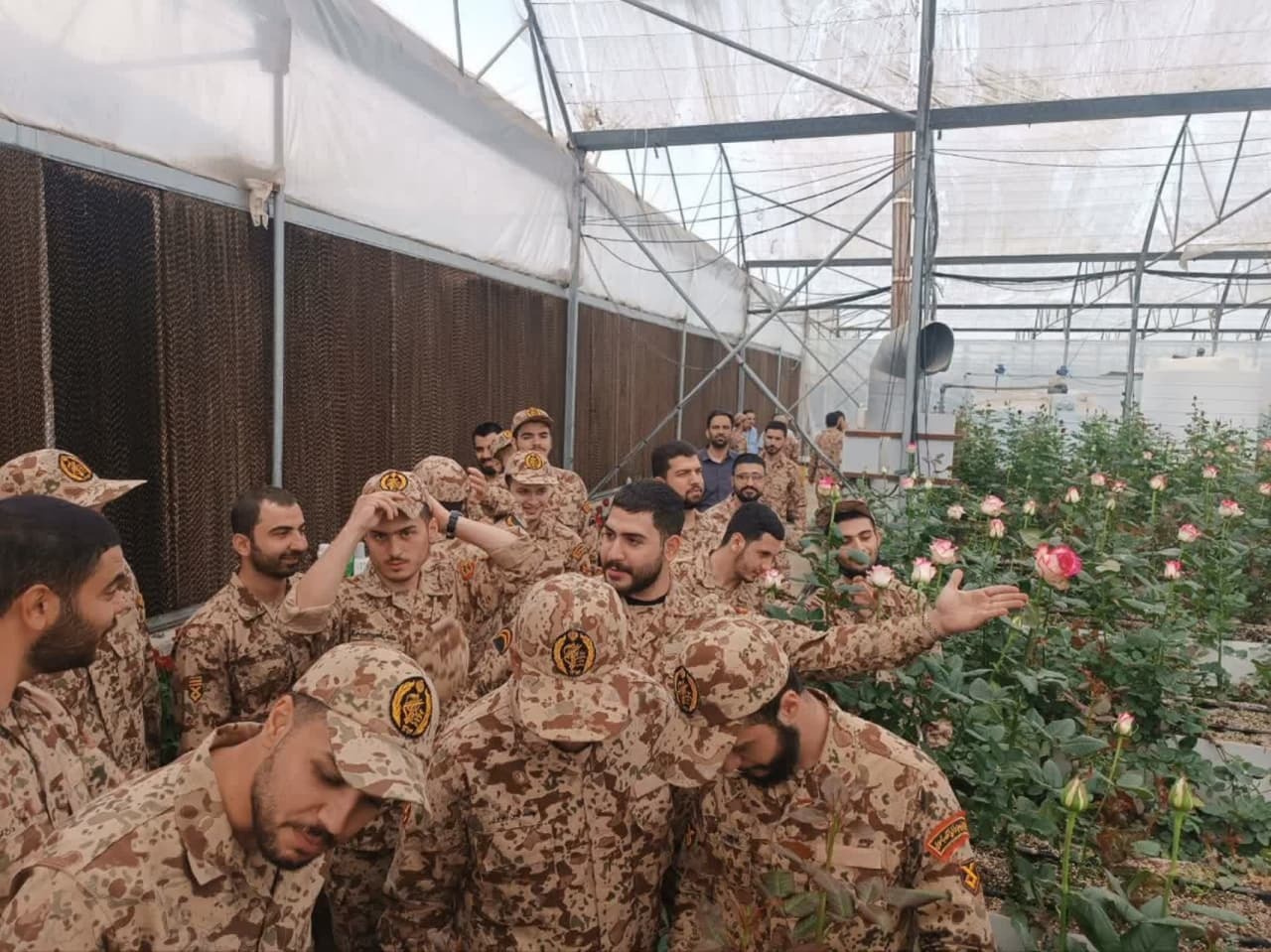 بازدید و کارگاه عملی سربازان از گیاهان گلخانه ای در دوره مهارت آموزی