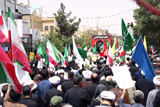 آئین تشییع پیکر مطهر و پاک ۴ شهید عزیز حملات ددمشانه ی رژیم غاصب صهیونیستی در قم