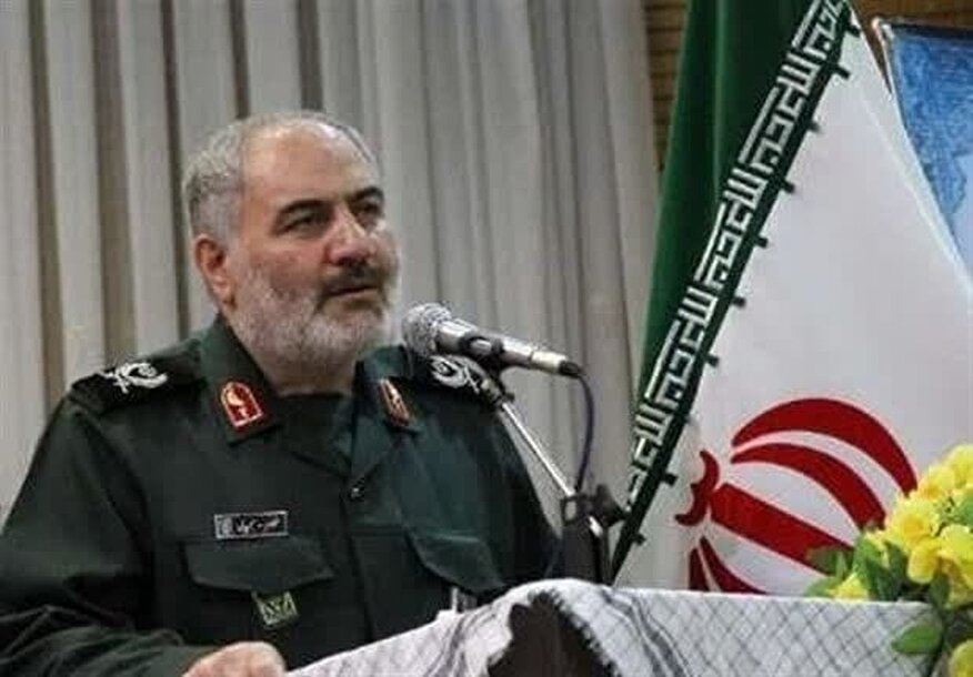 فرمانده سپاه انصارالحسین علیه‌السلام استان همدان در مراسم تشییع سردار سپهبد شهید علی شادمانی
