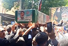 پیکر سردار شهید نیکویی در گلزار شهدای اقلید آرام گرفت