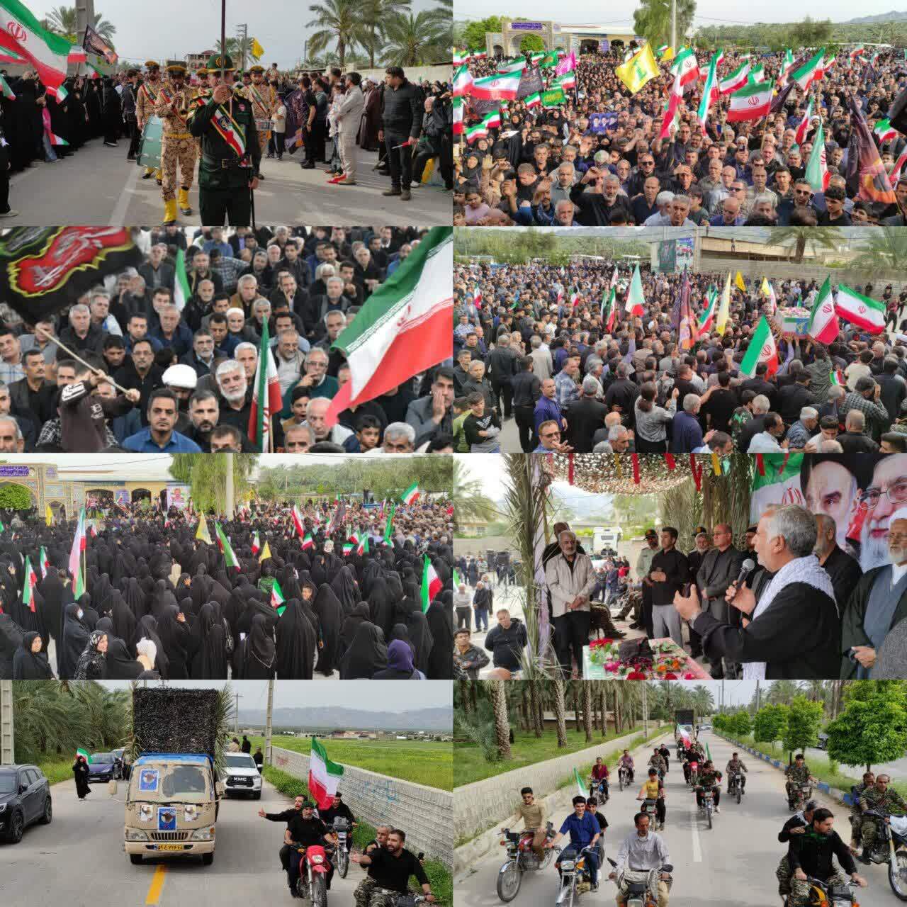 حماسه حضور باشکوه و بی نظیر مردم بخش خشت در مراسم تشییع پیکر پاک و مطهر شهید حامد دهقانی