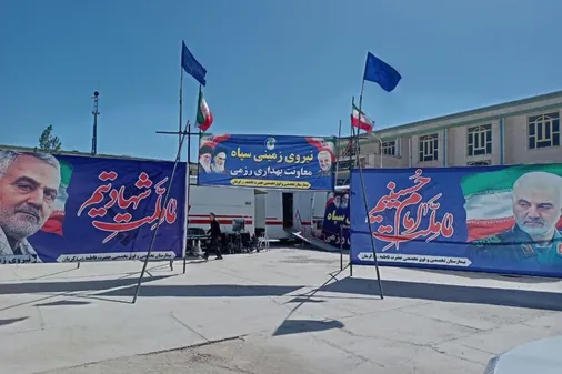 افتتاح بیمارستان سیار 64 تختخوابی نیروی زمینی سپاه در منطقه کورین زاهدان