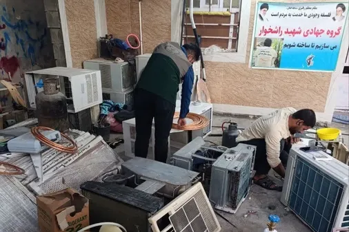 سرویس ۸۰ کولر افراد بی بضاعت در میداوود خوزستان