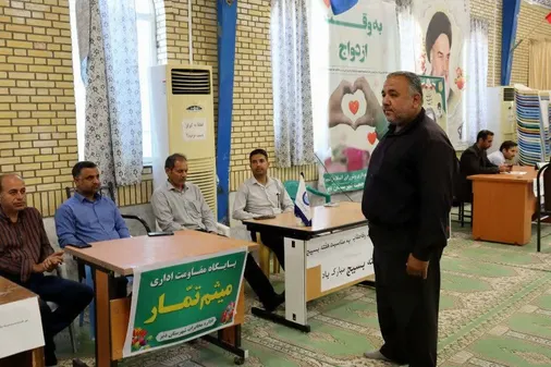 برگزاری میز خدمت ادارات در مصلی شهدای محراب شهرستان دیر