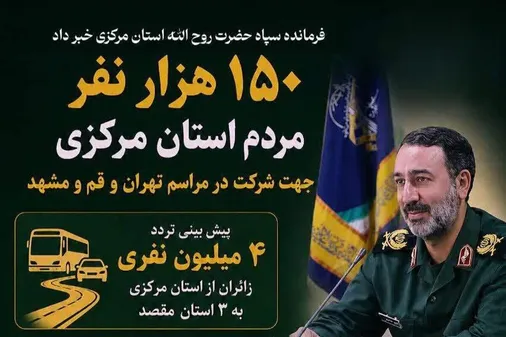 سهم استان مرکزی از مراسم تشییع رهبر شهید انقلاب