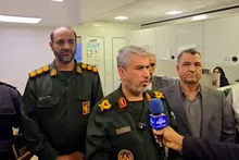 مصاحبه با سردار غلامی در حاشیه بازدید از بیمارستان صحرایی برکت در شهرستان مروست