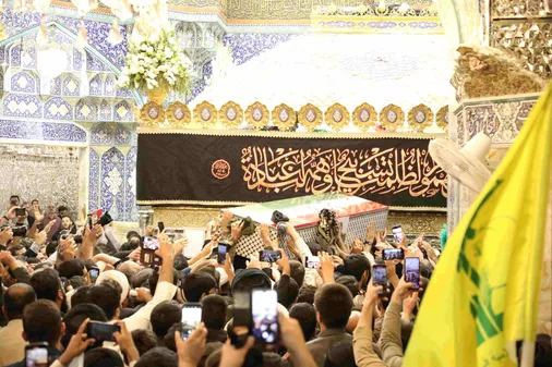 مراسم تشییع سردار نیلفروشان در حرم مطهر حضرت معصومه (س) با حضور باشکوه مردم شهیدپرور استان قم