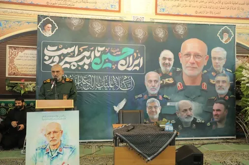 مراسم بزرگداشت سرلشکر پاسدار شهید غلامرضا محرابی در مسجد امام علی(ع) مجتمع فجر اهواز