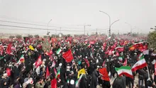 نمایی دیگر از شور حماسی مردم غیرت مند ایران در مراسم تشییع قائد شهید امّت