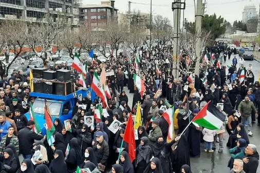 حضور پرشور مسئولین و مردمین شهید پرور شهرستان اشتهارد، در راهپیمایی روز قدس، ۲۲ اسفند ماه ۱۴۰۴
