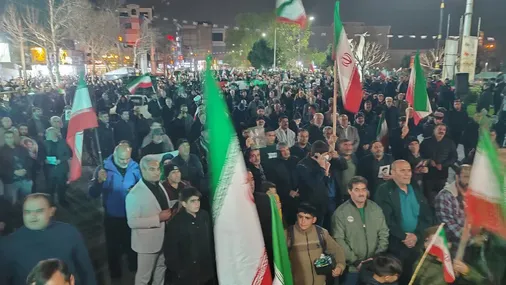 &nbsp;اجتماع شهر هشتگرد، با حضور پرشور مردم انقلابی شهرستان ساوجبلاغ، از زاویه دوربین خبرگزاری بسیج استان البرز