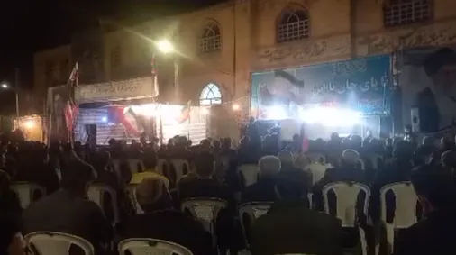پنجاه و چهارمین تجمع شبانه مردم قهرمان شهرستان گیلانغرب درب مسجدجامع این شهرستان
