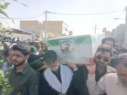تشييع پيکر مطهر شهید امنيت سرگرد پاسدار احمد هراتی زراعتی در شهرستان هامون