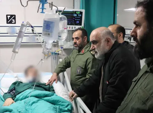 عیادت فرمانده سپاه قدس گیلان از مجروحان حافظ امنیت گیلانی