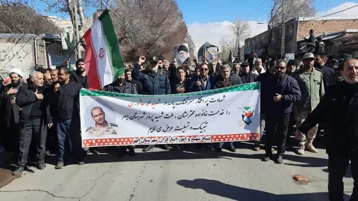 تشییع پیکر سرهنگ پاسدار شهید محمد عاشوری در  ابهر