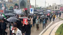 حماسه حضور مردم شهید پرور شهرستان کازرون در هوای بارانی در راهپیمایی روز قدس