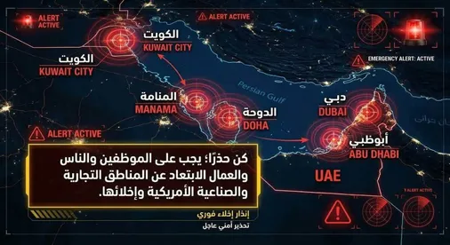 يجب على الموظفين والناس والعمال الابتعاد عن المناطق التجارية والصناعية الأمريكية وإخلائها