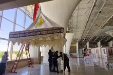 روایتی از فضاسازی و برپایی خیمه اباعبدالله الحسین(ع) به مناسبت اربعین در فرودگاه بین المللی شهید بهشتی اصفهان