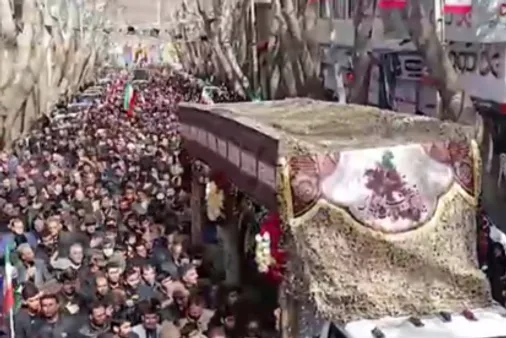 مراسم تشییع پیکر مطهر شهدای جنگ رمضان در شهرستان خوانسار