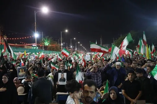 آیین چهلمین روز شهادت دانش آموزان میناب در اهواز