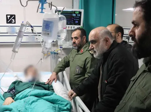 عیادت فرمانده سپاه قدس گیلان از مجروحان حافظ امنیت گیلانی