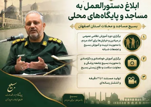 ابلاغ دستورالعمل برنامه&zwnj;های آموزشی و فرهنگی به مساجد و پایگاه&zwnj;های محلات استان اصفهان