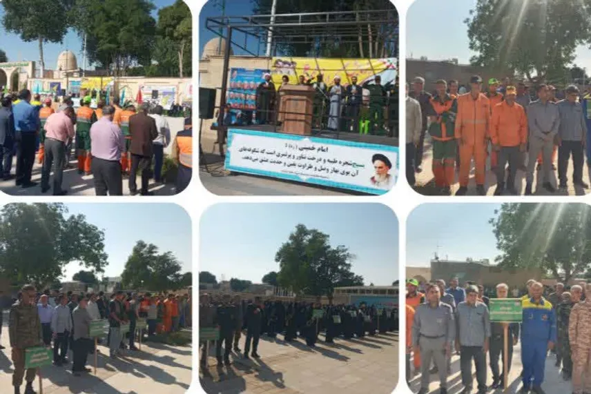 برگزاری صبحگاه مشترک گروه‌های جهادی در قالب رزمایش جهادگران فاطمی ۶ در محوطه قیدار نبی(ع)