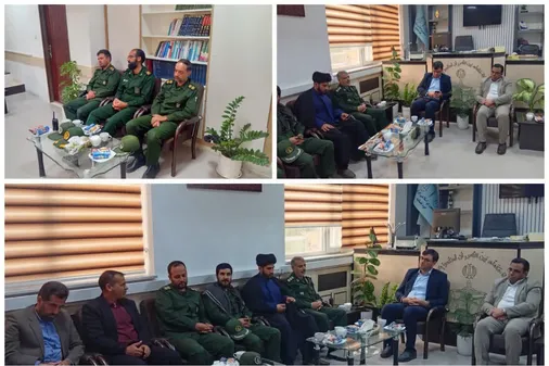 دیدار فرمانده ناحیه مقاومت بسیج سپاه فردوس با رئیس جدید دادگستری شهرستان
