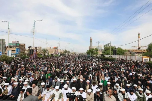 برگزاری مراسم  نماز جمعه اهواز وتشییع باشکوه  ۳ شهید از سپاه حضرت ولی عصر(عج) خوزستان
