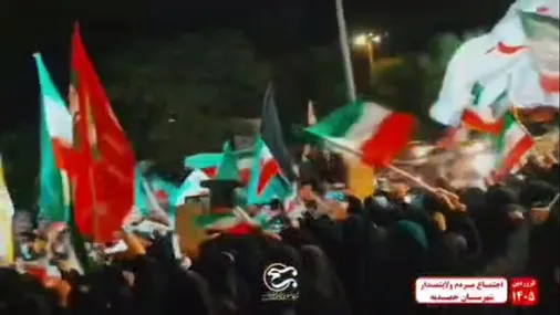 حضور باشکوه مردم ولایتمدار شهرستان حمیدیه در اجتماع مرکزی میدان قدس جمعه ۱۴فروردین
