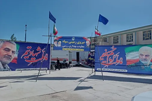 افتتاح بیمارستان سیار 64 تختخوابی نیروی زمینی سپاه در منطقه کورین زاهدان