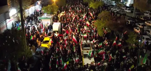 فیلم هوایی از حماسه حضور کرمانشاه در شب سی&zwnj;وهشتم