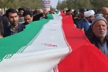 خروش مردم انقلابی شهر نیک آباد جرقویه در جشن چهل و هفتمین سالگرد پیروزی انقلاب اسلامی