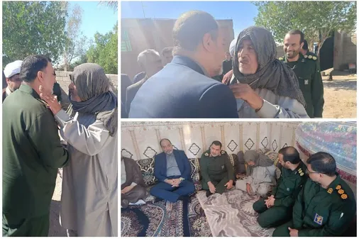 دیدار فرمانده سپاه ثارالله با پدر تنها شهید مدافع حرم جنوب کرمان