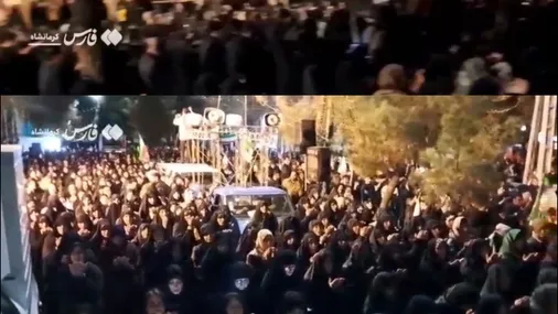 نماز استغاثه مردم کرمانشاه به حضرت حجت(عج) در خیابان