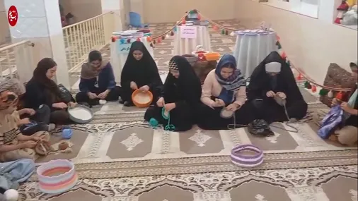 کارگاه تریکو بافی و قلاب بافی در روستای کهیان