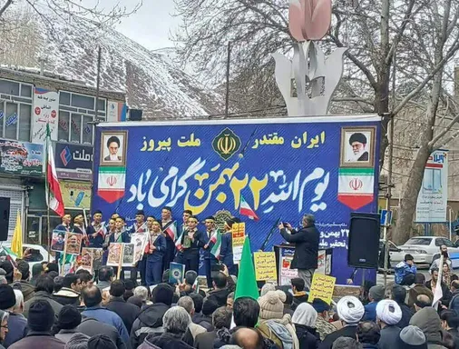 قابی از حماسۀ حضور در خوانسار، راهپیمایی باشکوه ۲۲ بهمن خوانساری ها