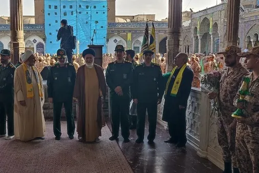مراسم ادای احترام و نثار گل فرماندهان و سربازان سپاه حضرت محمد رسول&zwnj;الله (ص) تهران بزرگ