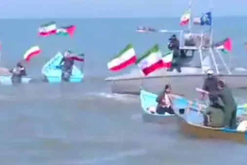A naval parade also taken place in Babolsar, Iran, along the Caspian Sea, in solidarity with Gaza's people.