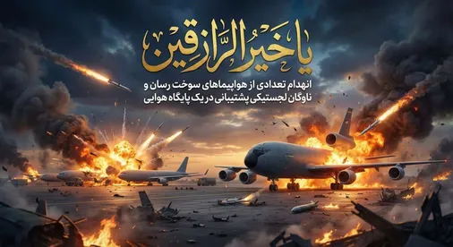 محل استقرار ناوگان سوخت رسان و پشتیبان هوایی را مورد آماج آتش موشکی و پهپادی موج ۸۴ قرار گرفت