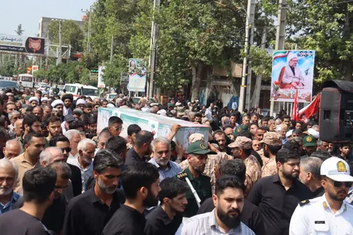 تشییع پیکر مطهر حجت&zwnj;الاسلام مسلم امیری، مسئول نمایندگی ولی فقیه در گروه مهندسی رزمی ۴۵ جوادالائمه علیه السلام نیروی زمینی سپاه